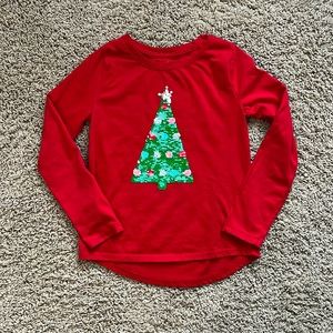 Cat & Jack Christmas tree sequence shirt